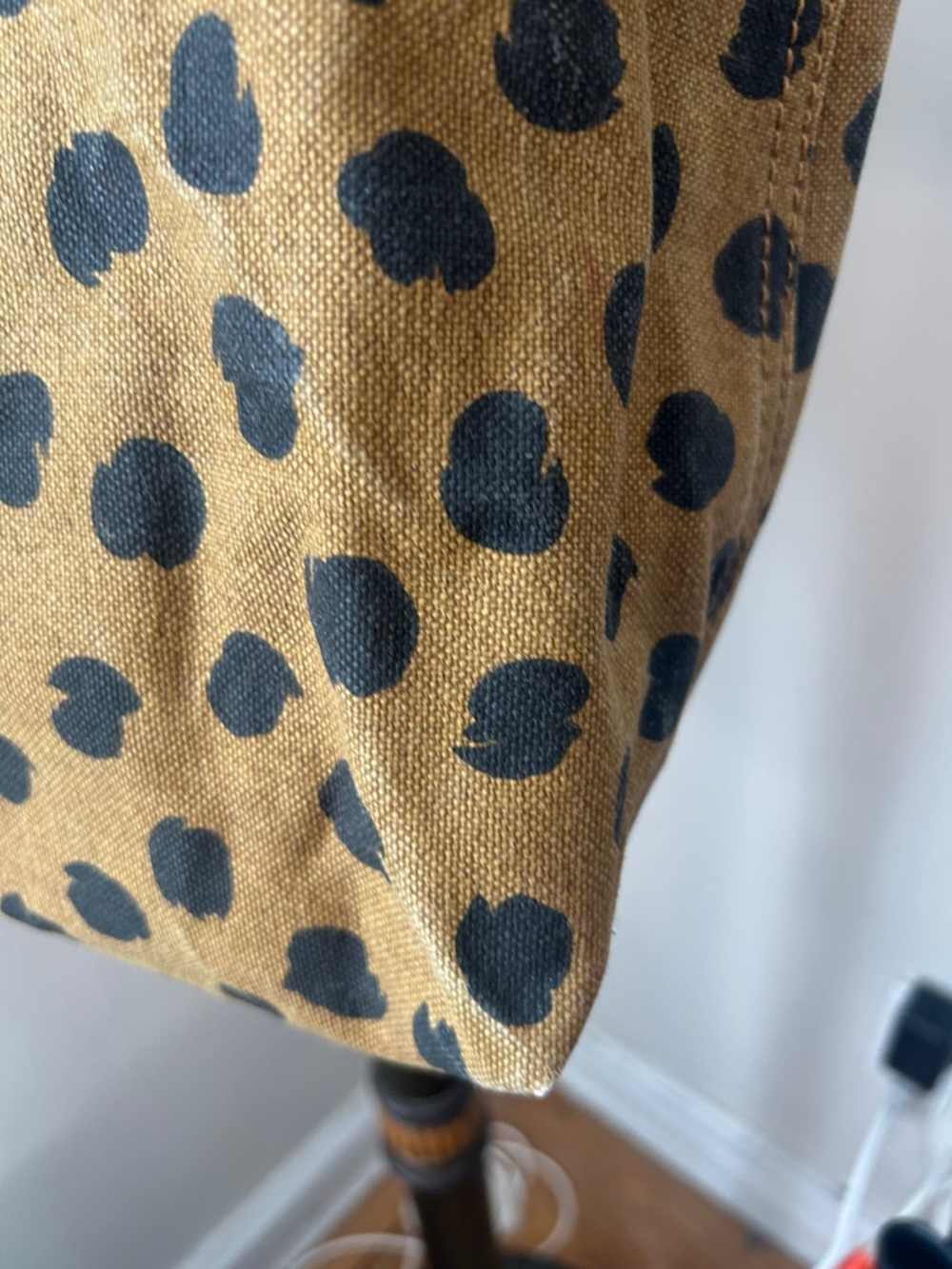 Madewell Leopard-Print Canvas Tote in Tan and Black with Brown Leather Handles - Picture 3 of 9